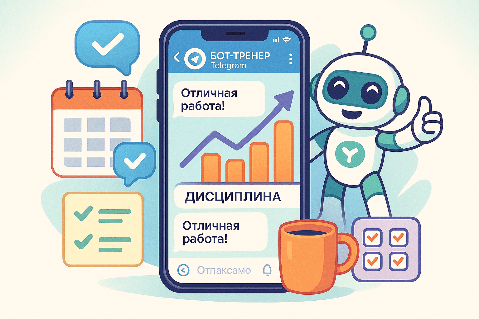 Бот коуч в Telegram: дисциплина, мотивация, развитие привычек