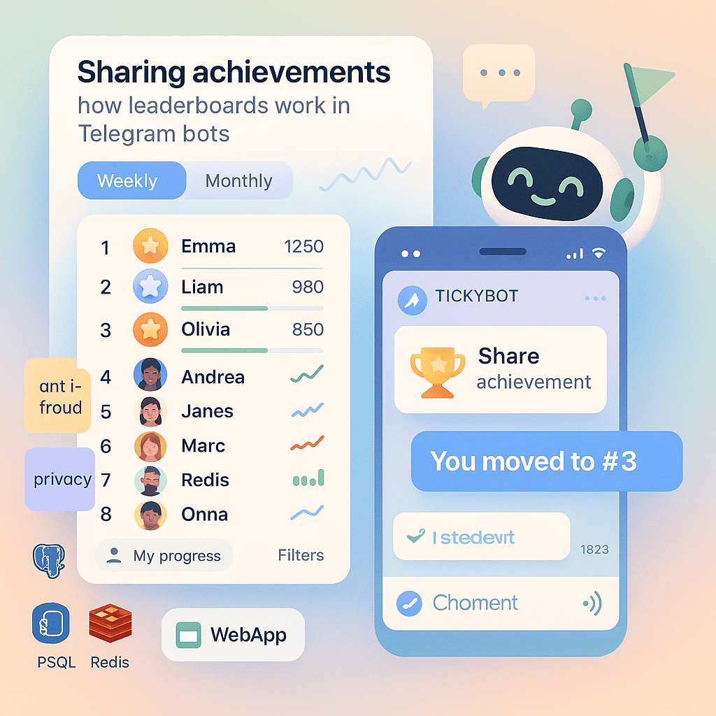 Лидерборд в Telegram ботах гайд обмена достижениями