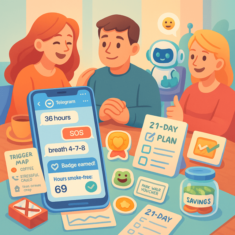 мотивировать бросить курить бот план поддержки друзей
